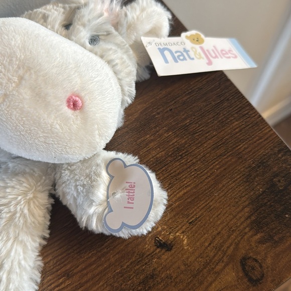 Nat and Jules Cozies Zebra Pink Grey Flat Plush Stuffed Animal Security Lovey - Picture 4 of 6